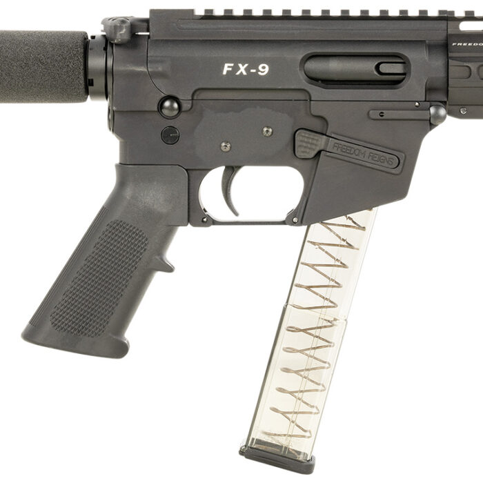 FREEDOM ORDNANCE FX9P4T FX-9  9mm Luger 32+1 4", Black, M-LOK Handguard, Padded Buffer Tube, A2 Grip, 3" Faux Suppressor, Includes Sling