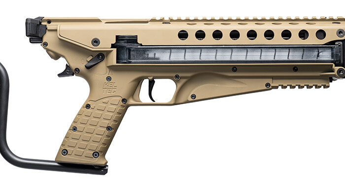 Kel-Tec R50TAN R50  5.7x28mm 50+1 16.10" Threaded Barrel, Tan Receiver & Polymer Grip, Side-Folding Stock, Adjustable Sights, QD Sling Mount