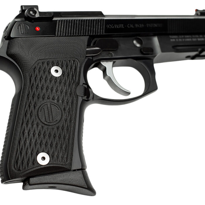 Langdon Tactical Tech LTT92CTJ 92 Elite LTT Compact 9mm Luger 15+1 4.25" Stainless Target Crown Steel Barrel, Black Serrated Steel Slide, Black VZ G10 Grip, Optimized Trigger Bar & Trigger Job