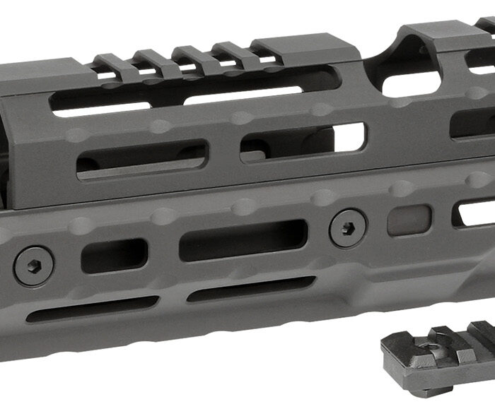Midwest Industries MIAKALPHA100 Alpha  Drop-in Aluminum Black Hardcoat Anodized 5 Slot Picatinny Rail AK-Platform 10" Long Compatible w/M-LOK