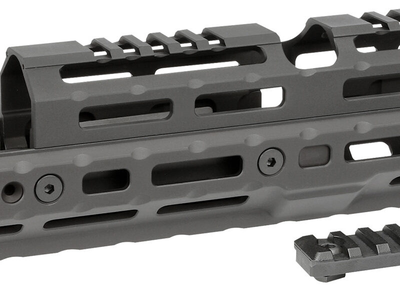 Midwest Industries MIAKALPHA100 Alpha  Drop-in Aluminum Black Hardcoat Anodized 5 Slot Picatinny Rail AK-Platform 10" Long Compatible w/M-LOK