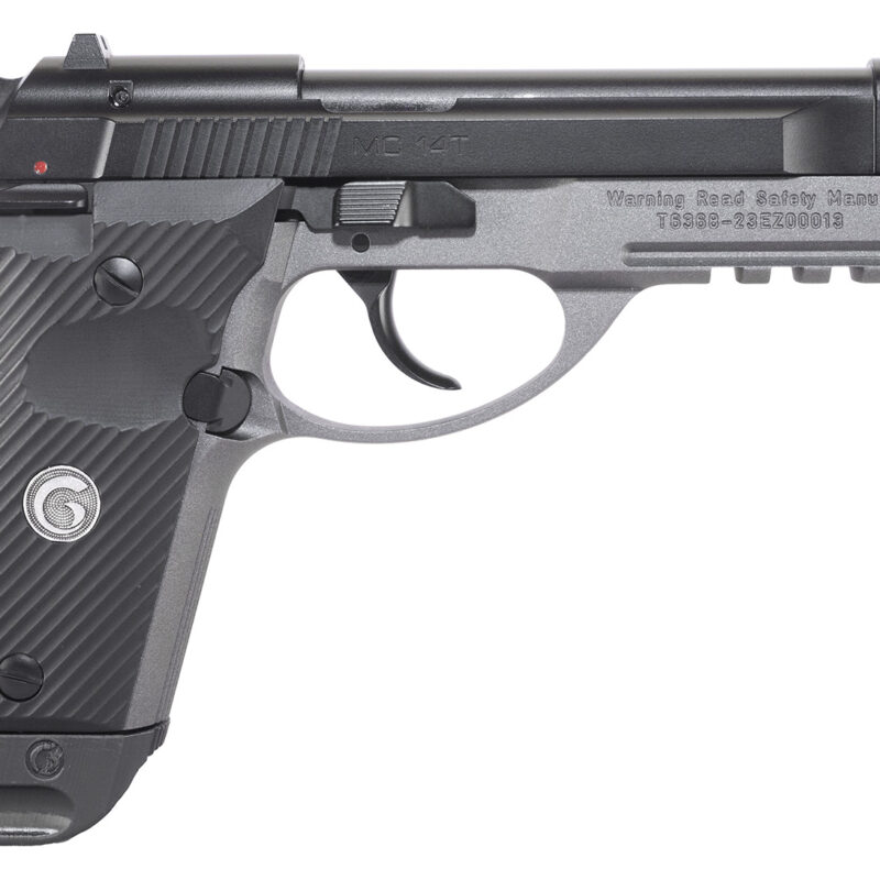 EAA GIRSAN 390855 MC 14T Solution Compact Frame 380 ACP 13+1, 4.50" Black Steel Tip-Up Barrel & Serrated Steel Slide, Matte Stainless Aluminum Frame w/Picatinny Rail, Black Polymer Grip, Ambidextrous