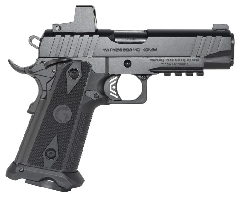 Girsan 395000 Witness2311  10mm Auto 15+1 5" Black Steel Barrel, Black Optic Ready/Serrated Steel Slide, Black Polymer Frame w/Beavertail & Picatinny Rail, Black Checkered Polymer Grip, Ambidextrous