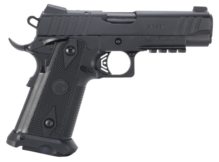Girsan 395050 Witness2311  45 ACP 11+1 4.25" Black Steel Barrel, Black Serrated Steel Slide, Black Polymer Frame w/Beavertail & Picatinny Rail, Black Checkered Polymer Grip, Ambidextrous