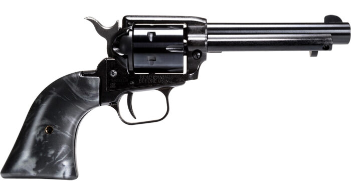 Heritage Mfg RR22B4BP Rough Rider  22 LR 6 Shot, 4.75" Black Oxide Steel Barrel, Black Oxide Zinc Alloy Frame, Black Oxide Cylinder, Black Pearl Grip, Manual Safety, Exposed Hammer