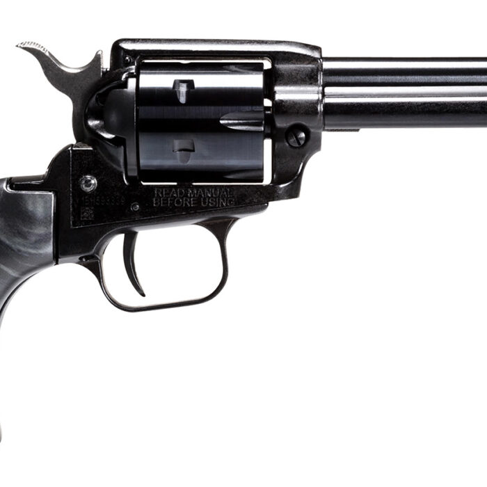 Heritage Mfg RR22B4BP Rough Rider  22 LR 6 Shot, 4.75" Black Oxide Steel Barrel, Black Oxide Zinc Alloy Frame, Black Oxide Cylinder, Black Pearl Grip, Manual Safety, Exposed Hammer
