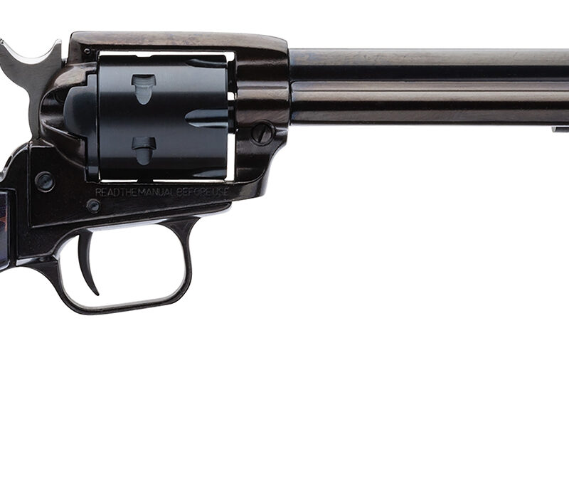 Heritage Mfg RR22B6GOLDUSA Rough Rider  22 LR 6 Shot, 6.50" Black Oxide Steel Barrel, Black Oxide Zinc Alloy Frame, Black Oxide Cylinder, Gold USA Flag Grip, Exposed Hammer