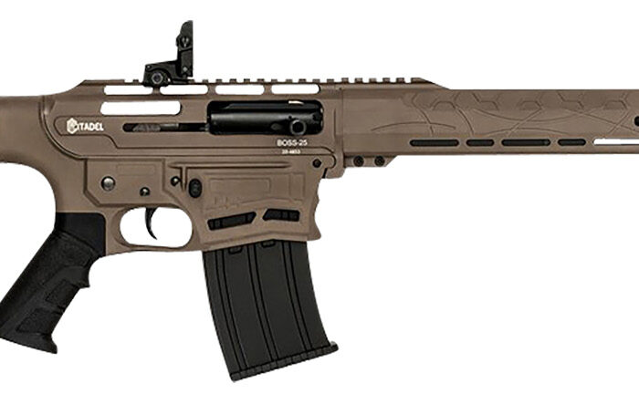 Citadel CBOSS2512FDE Boss25  12 Gauge Semi-Auto 3" 5+1 18.75" Black Steel Threaded Barrel, Flat Dark Earth Picatinny Rail Aluminum Receiver, Picatinny Handguards, Black Adj Cheek Riser Synthetic Stock
