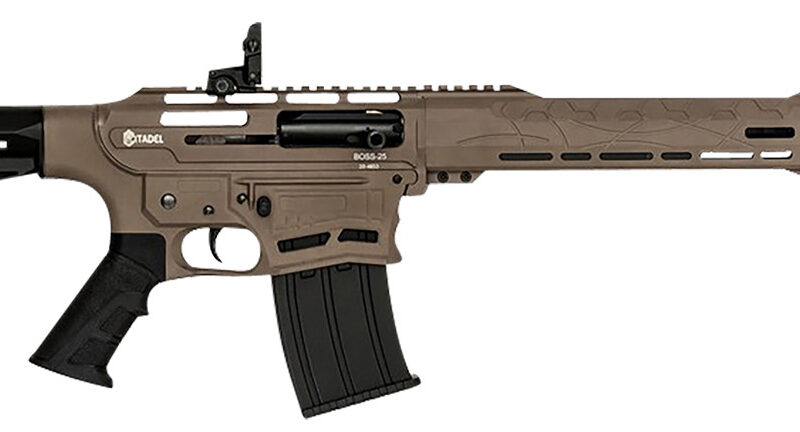 Citadel CBOSS2512FDE Boss25  12 Gauge Semi-Auto 3" 5+1 18.75" Black Steel Threaded Barrel, Flat Dark Earth Picatinny Rail Aluminum Receiver, Picatinny Handguards, Black Adj Cheek Riser Synthetic Stock