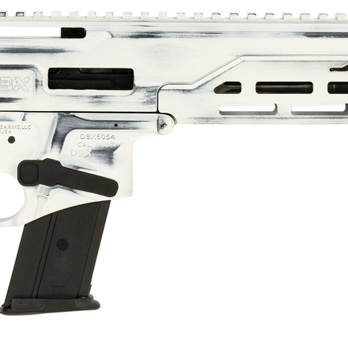 Diamondback DB1614L401 DBX CF 5.7x28mm 8" 20+1, Battleworn Storm Tropper White Rec, Picatinny End Cap, Black Magpul K Grip