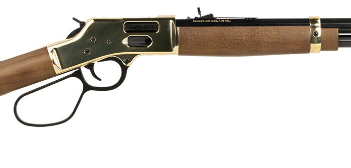 Henry H006GL Side Gate  44 Mag/44 Special 10+1 20" Blued Octagon Barrel, Polished Brass Rec, American Walnut Stock, Adj. Sight, Large Loop Lever