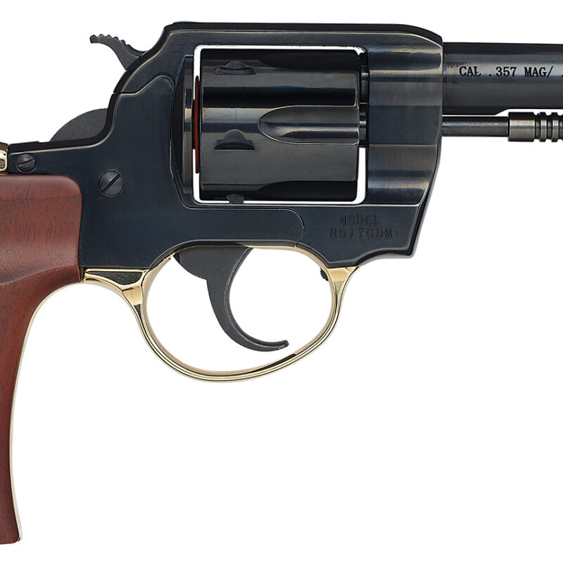 Henry H017GDM Gunfighter  357 Mag/38 Special 6rd 4" Blued Steel Barrel, Blued Cylinder, Blued Polished Steel Frame, Walnut Gunfighter Grip Transfer Bar Safety