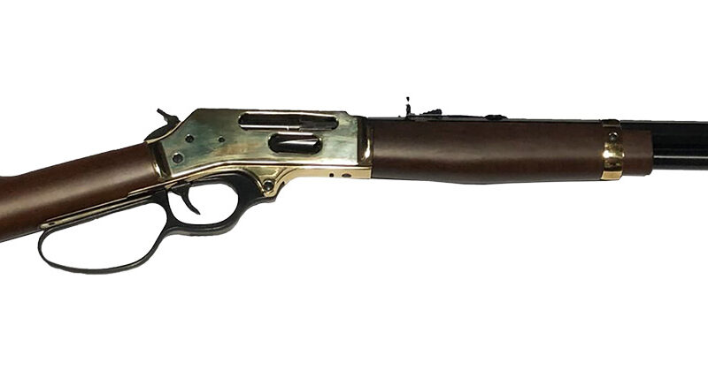 Henry H009BGL Side Gate  Full Size 30-30 Win 5+1 20" Blued Steel Barrel, Polished Brass Receiver, Fixed American Walnut Stock