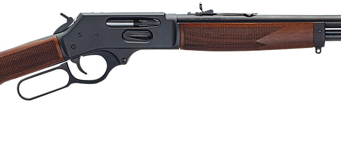 Henry H009G-360BH Side Gate  Full Size 360 Buckhammer 5+1 20" Blued Stainless Steel Barrel, Blued Drilled & Tapped Stainless Steel Receiver, Fixed American Walnut Stock, Right Hand