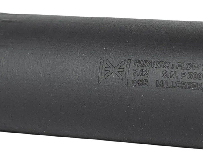 Huxwrx 2748 FLOW 762 TI  30 Cal (7.62mm), 6.70" Long 1.80" Diameter, Black Titanium, 5/8"-24 tpi DT Mount