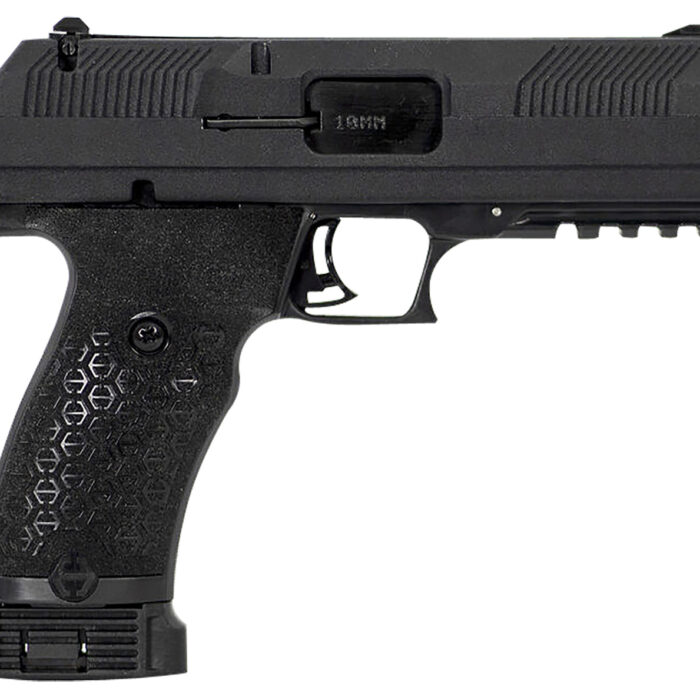 Hi-Point JXP10NTB JXP  10mm Auto 10+1 4.50" Black Steel Barrel, Black Powder Coated YC9 Styled/Serrated Steel Slide, Black Polymer Frame w/Picatinny Rail, Black Textured Polymer Grip