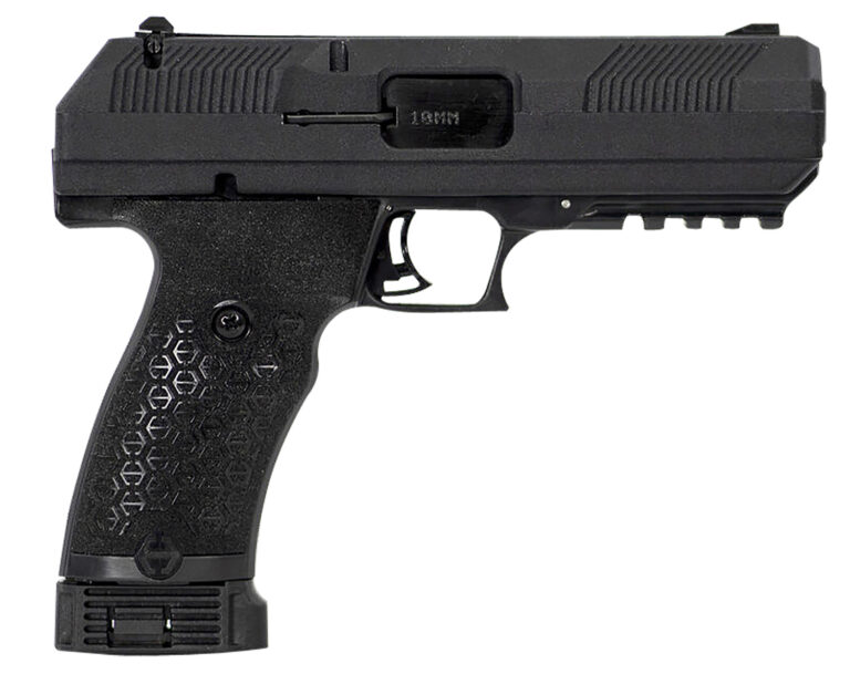 Hi-Point JXP10NTB JXP  10mm Auto 10+1 4.50" Black Steel Barrel, Black Powder Coated YC9 Styled/Serrated Steel Slide, Black Polymer Frame w/Picatinny Rail, Black Textured Polymer Grip