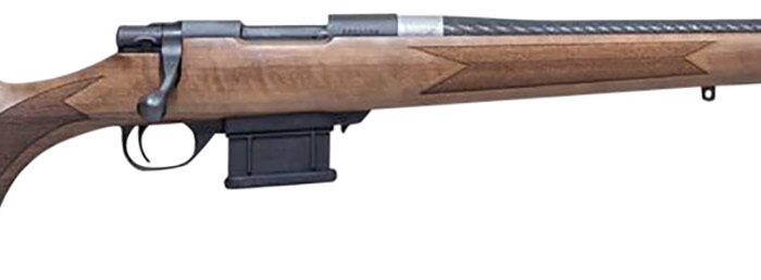 Howa HWHCF6ARC M1500 Mini Action Hunter 6mm ARC 5+1 20" Black Carbon Fiber Wrapped Barrel, Black Drilled & Tapped Steel Receiver, Walnut Fixed Stock, Right Hand