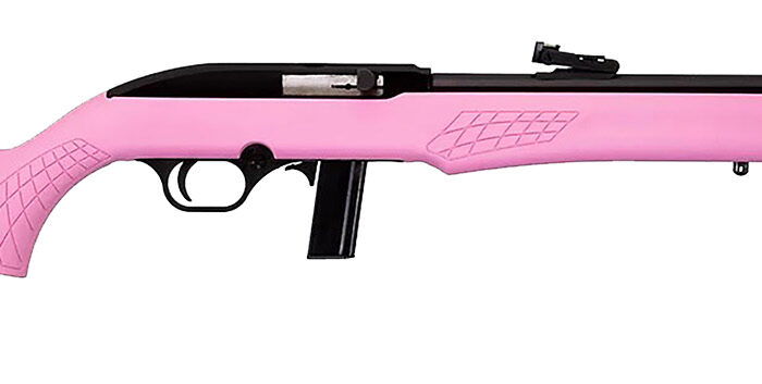 Rossi RS22L1811P RS22  Full Size 22 LR 10+1 18" Matte Black Steel Barrel, Matte Black Grooved Aluminum Receiver, Pink Synthetic Fixed Stock