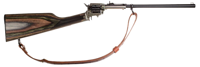 Heritage Mfg BR226CH16HS-LS Rough Rider Rancher 22 LR 6rd 16.12" Black Barrel & Cylinder, Case Hardened Rec, Camo Laminated Stock, Includes Leather Sling