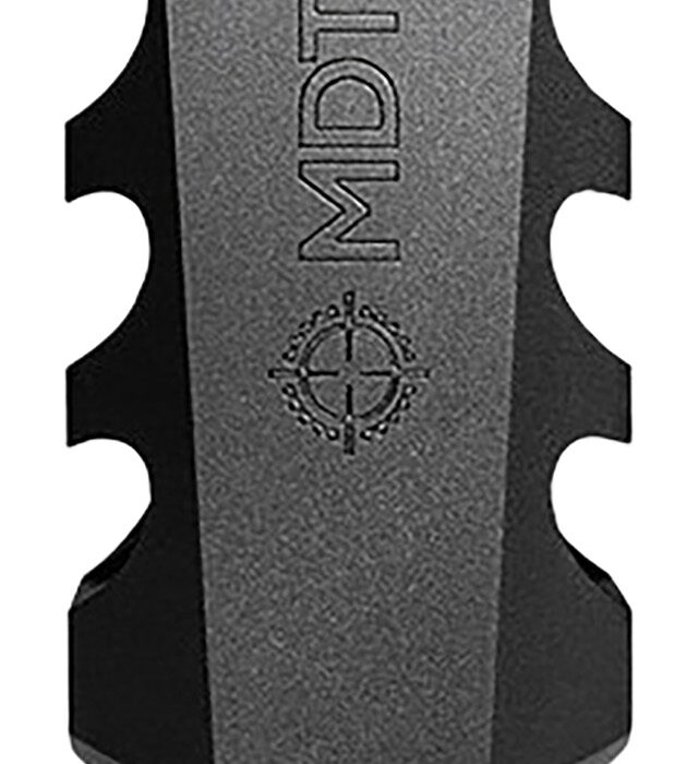 Mdt Sporting Goods Inc 103516BLK Elite Muzzle Brake  30 Cal (7.62mm), Black Steel, 3 Port, 5/8"-24 tpi