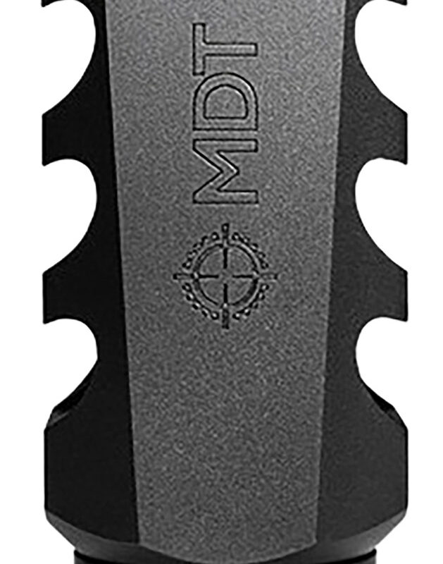 Mdt Sporting Goods Inc 103516BLK Elite Muzzle Brake  30 Cal (7.62mm), Black Steel, 3 Port, 5/8"-24 tpi