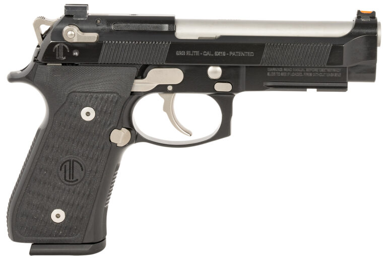 Langdon Tactical Tech LTT92ECB 92 Elite LTT  9mm Luger 18+1 4.70" Target Crown Steel Barrel, Black Serrated Steel Slide, Black Frame w/Picatinny Rail, Black VZ G10 Grip