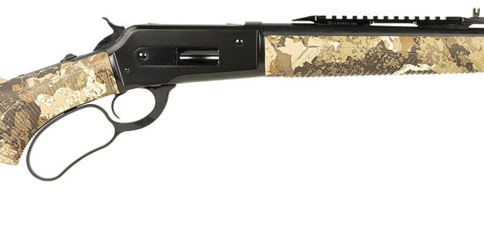 Taylors & Company 210317 1886 Journey 45-70 Gov 5+1 19" Threaded, Black Cerakote Barrel/Rec, Camo Furniture, Adj. Cheekrest Stock, Fiber Optic Sight with Optic Mount, Scope Mount