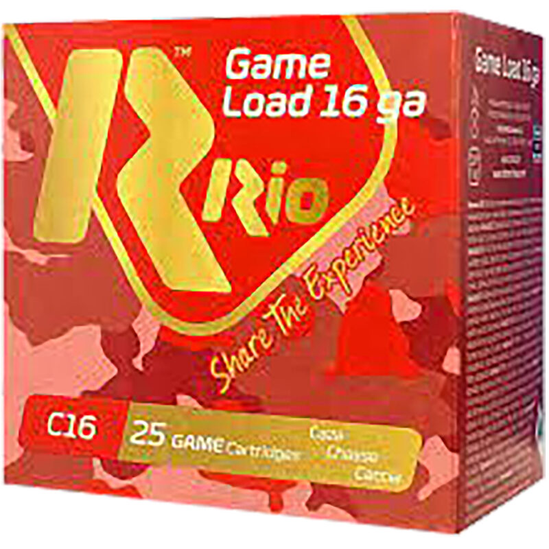 Rio Ammunition RCHV168 Game Load  16Gauge 2.75" 1 1/8oz 8Shot 25 Per Box/10 Case