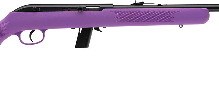 Savage Arms 40219 64 F Full Size 22 LR 10+1 21" Matte Black Carbon Steel Barrel, Matte Black Grooved Carbon Steel Receiver, Purple Fixed Synthetic Stock, Right Hand