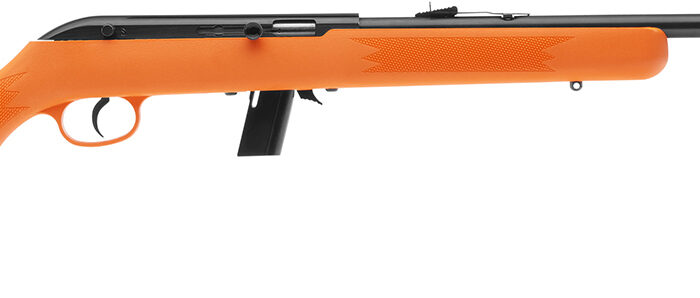 Savage Arms 40220 64 F Full Size 22 LR 10+1 21" Matte Black Carbon Steel Barrel, Matte Black Grooved Carbon Steel Receiver, Orange Fixed Synthetic Stock, Right Hand