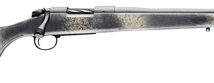 Bergara Rifles B14LM5113 B-14 Wilderness Ridge 7mm PRC 3+1 22" Threaded, Sniper Gray Cerakote Barrel/Rec, SoftTouch Woodland Camo Synthetic Stock, Omni Muzzle Brake