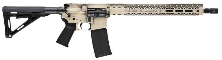 Black Rain Ordnance BROWTPLSB Spec 15+ We The People 5.56x45mm NATO 30+1 16", Light Sand Battleworn with Deep Engraving, 15" Slim M-LOK, Magpul Grip/Carbine Stock, Castle Flash Hider