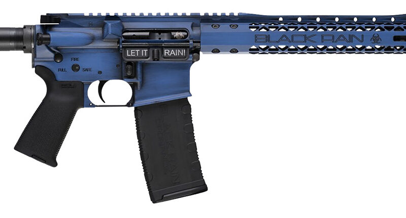 Black Rain Ordnance BROWTPBLB Spec 15+ We The People 5.56x45mm NATO 30+1 16", Blue Battleworn with Deep Engraving, 15" Slim M-LOK, Magpul Grip/Carbine Stock, Castle Flash Hider