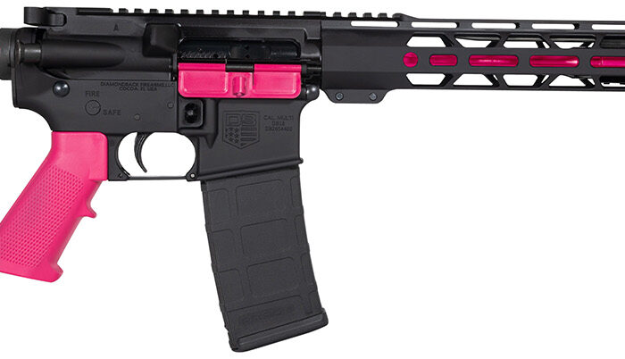 Diamondback DB175AK591 DB15  5.56x45mm NATO 16" 30+1, Black with Prison Pink Accents, Carbon Lower, 15" M-Lok Handguard, Magpul Carbine Stock, A2 Grip
