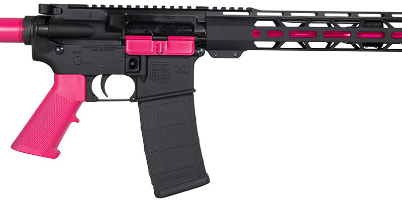 Diamondback DB175AK591 DB15  5.56x45mm NATO 16" 30+1, Black with Prison Pink Accents, Carbon Lower, 15" M-Lok Handguard, Magpul Carbine Stock, A2 Grip