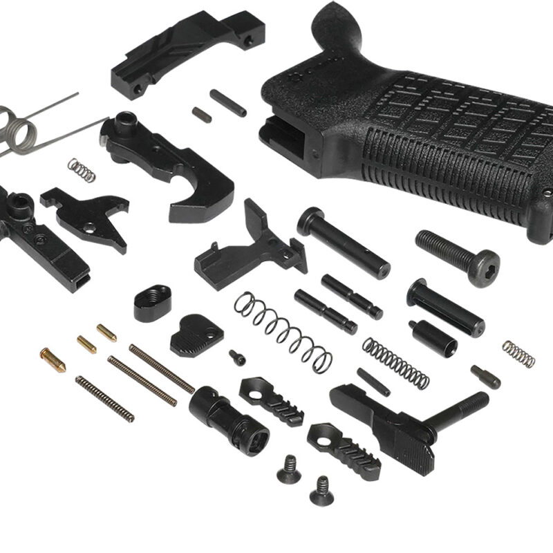 CMMG S5CA642 Zeroed Lower Parts Kit Black Grip, Ambi Safety & Mag Catch, Mil-Spec Trigger, Fits AR-Platform/Mk4