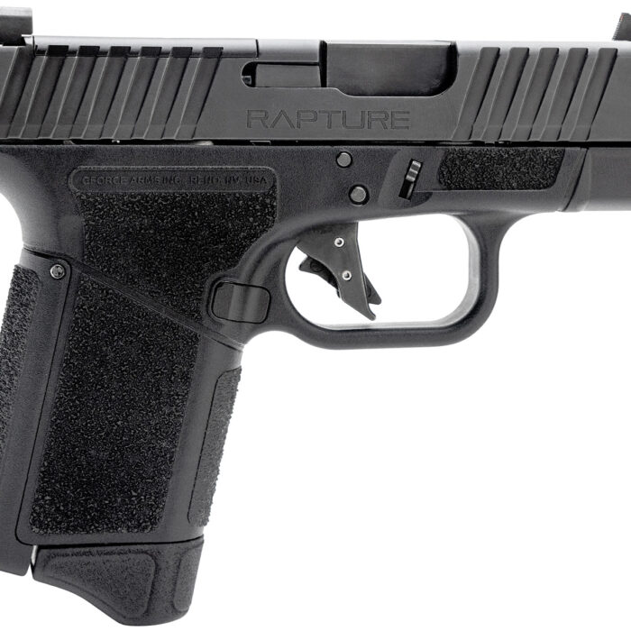 Gforce Arms GF932512 Rapture  Sub-Compact 9mm Luger 12+1 3.25" Black Steel Barrel, Black Optic Cut/Serrated Slide, Polymer Frame, Black Textured Grip