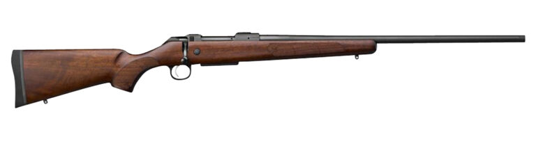 CZ-USA 07701 CZ 600 American ST1 223 Rem 5+1 24" Threaded, Black Barrel/Rec, Grade A Dark Walnut Stock, Adj. Trigger