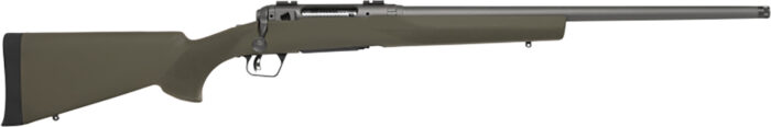 Savage Arms 58042 110 Trail Hunter 7mm PRC 3+1 22" Threaded/Medium Heavy Profile, Tungsten Gray Cerakote Barrel/Rec, OD Green Hogue Overmold Stock, Adj. AccuTrigger, Weaver Base