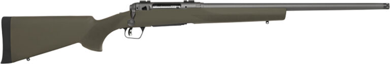 Savage Arms 58042 110 Trail Hunter 7mm PRC 3+1 22" Threaded/Medium Heavy Profile, Tungsten Gray Cerakote Barrel/Rec, OD Green Hogue Overmold Stock, Adj. AccuTrigger, Weaver Base
