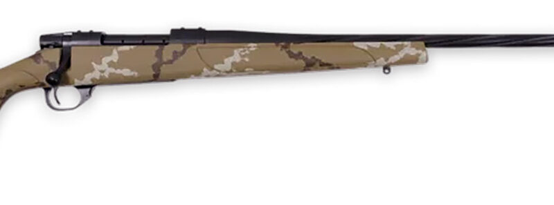 Weatherby VHH222RR6B Vanguard Outfitter 22-250 Rem 5+1 24" Threaded/Spiral Fluted, Graphite Black Barrel/Rec, Tan with Brown & White Sponge Synthetic Stock, Accubrake Muzzle Brake, Adj. Trigger