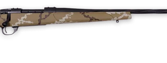 Weatherby VHH270NR6B Vanguard Outfitter 270 Win 5+1 24" Threaded/Spiral Fluted, Graphite Black Barrel/Rec, Tan with Brown & White Sponge Synthetic Stock, Accubrake Muzzle Brake, Adj. Trigger