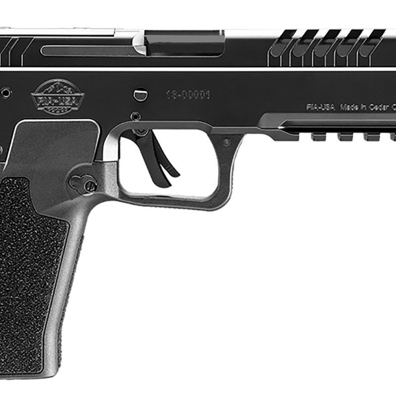 Rock Island RIA50E 5.0 E 9mm Luger 17+1 4.91" Black Steel Barrel, Black Armor Cerakote Lightening Cut/Optic Cut/Serrated Steel Slide, Steel Frame w/Picatinny Rail, Black Textured GFN Grip, Right Hand