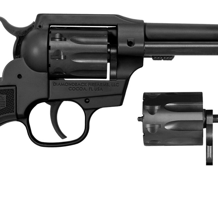 Diamondback DB053CA001 Sidekick  22 LR/22 Mag 9 Shot, 5.50" Black Cerakote Steel Barrel & Cylinder, Black Cerakote Zinc Alloy Frame, Black Checkered GFN Grip, Exposed Hammer, Hammer Safety