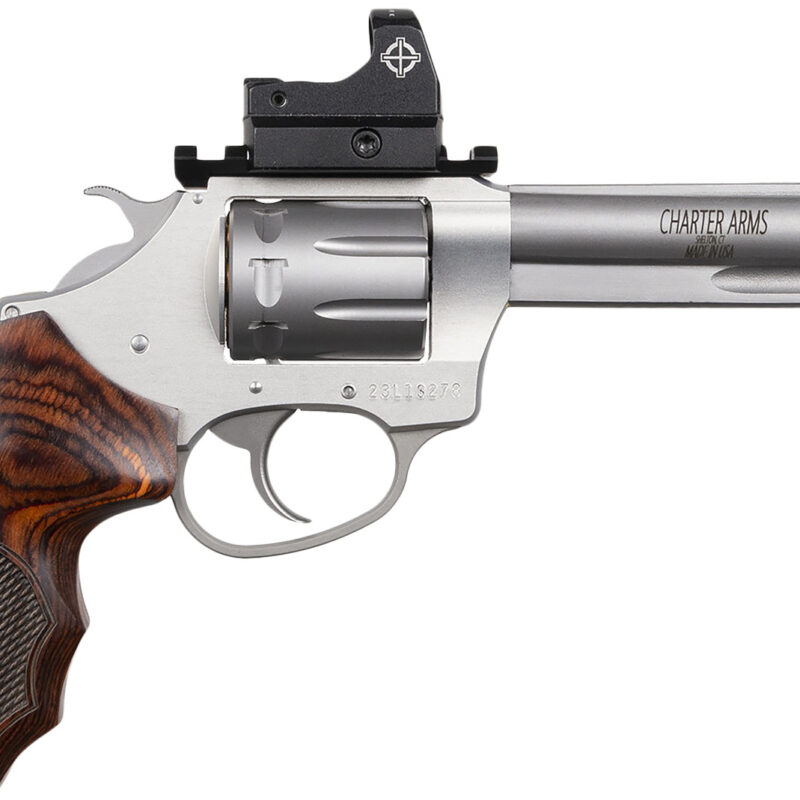 Charter Arms 72245 Target Pathfinder 22 LR 8 Shot, 4.20" Anodized Stainless Steel Barrel & Cylinder, Stainless Aluminum Frame, Rosewood Grip, Sightmark Micro Optic