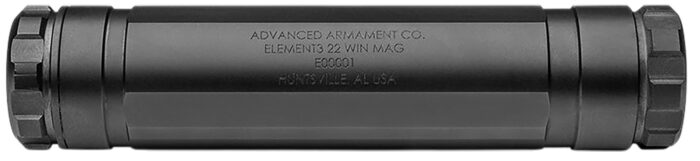 ADVANCED ARMAMENT COMPANY 65045 Element 3  22 Cal (Rimfire) 1.10" Black Stainless Steel Titanium 1/2"x28