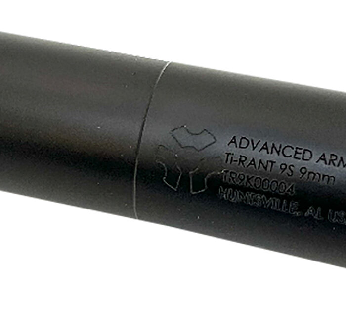 ADVANCED ARMAMENT COMPANY 65040 Silencer Ti-Rant 9S 9mm Black 17-4 Stainless Steel *No Piston