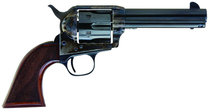 Cimarron AR400 Arizona Ranger  357 Mag 6 Shot, 4.75" Blue w/Engraved "Arizona Ranger" Steel Barrel, Blued Cylinder, Color Case Hardened Steel Frame, Checkered Walnut Grip, Exposed Hammer