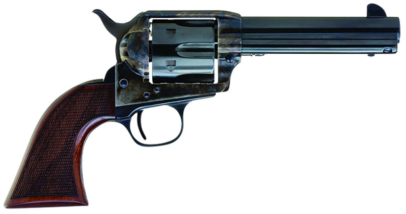 Cimarron AR400 Arizona Ranger  357 Mag 6 Shot, 4.75" Blue w/Engraved "Arizona Ranger" Steel Barrel, Blued Cylinder, Color Case Hardened Steel Frame, Checkered Walnut Grip, Exposed Hammer